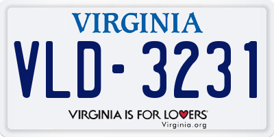 VA license plate VLD3231