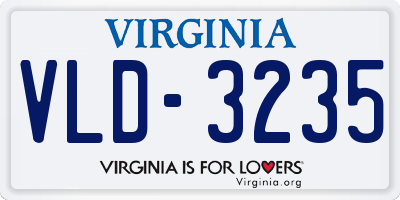 VA license plate VLD3235