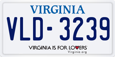 VA license plate VLD3239