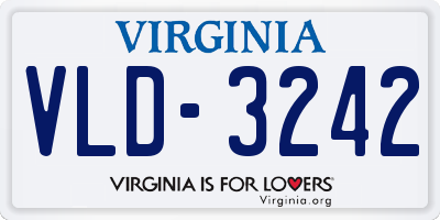 VA license plate VLD3242