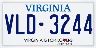 VA license plate VLD3244
