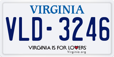 VA license plate VLD3246
