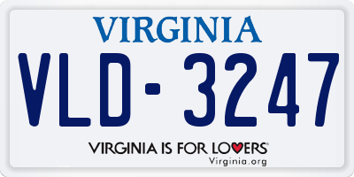 VA license plate VLD3247