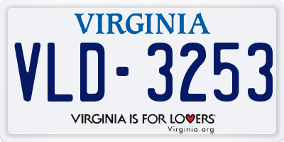 VA license plate VLD3253