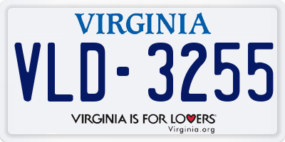 VA license plate VLD3255