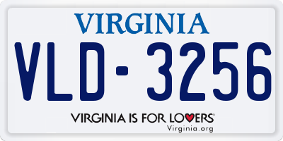 VA license plate VLD3256
