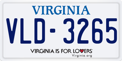 VA license plate VLD3265