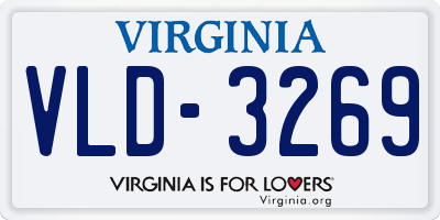 VA license plate VLD3269