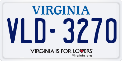 VA license plate VLD3270