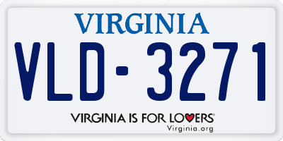 VA license plate VLD3271