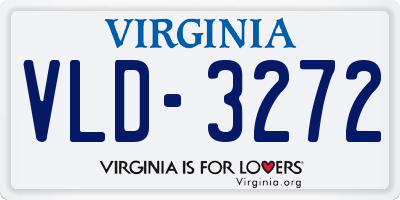 VA license plate VLD3272