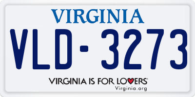 VA license plate VLD3273