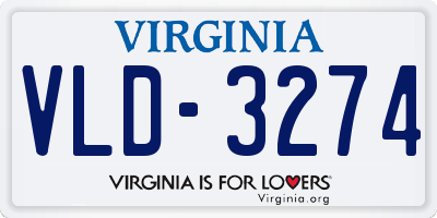 VA license plate VLD3274