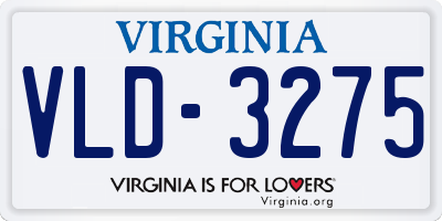 VA license plate VLD3275