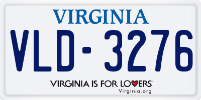 VA license plate VLD3276