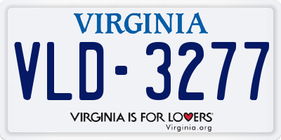 VA license plate VLD3277