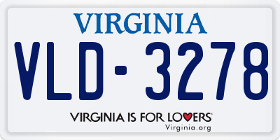VA license plate VLD3278