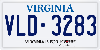 VA license plate VLD3283