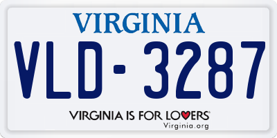 VA license plate VLD3287