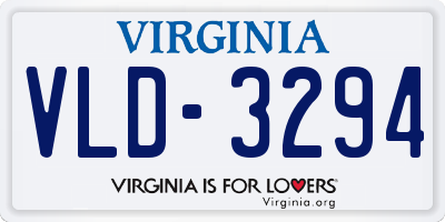 VA license plate VLD3294