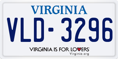 VA license plate VLD3296