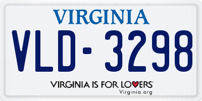 VA license plate VLD3298