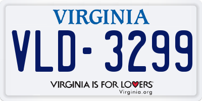 VA license plate VLD3299