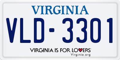 VA license plate VLD3301