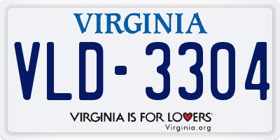 VA license plate VLD3304