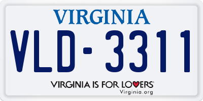 VA license plate VLD3311