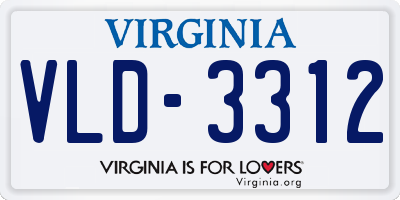 VA license plate VLD3312