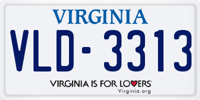 VA license plate VLD3313