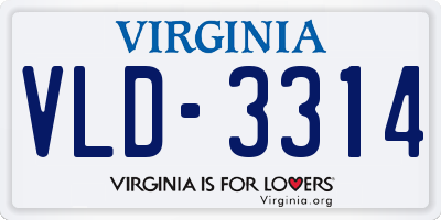 VA license plate VLD3314