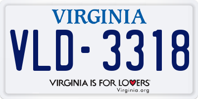 VA license plate VLD3318