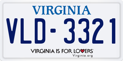 VA license plate VLD3321