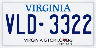 VA license plate VLD3322