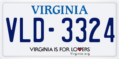 VA license plate VLD3324