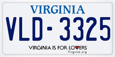 VA license plate VLD3325