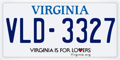 VA license plate VLD3327