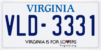 VA license plate VLD3331