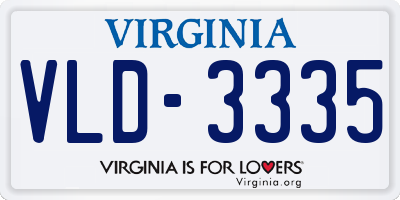 VA license plate VLD3335