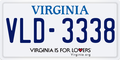 VA license plate VLD3338
