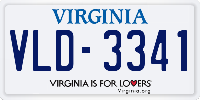 VA license plate VLD3341
