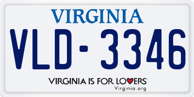 VA license plate VLD3346
