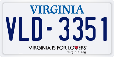 VA license plate VLD3351