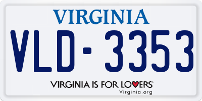 VA license plate VLD3353