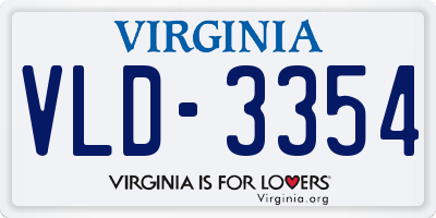 VA license plate VLD3354
