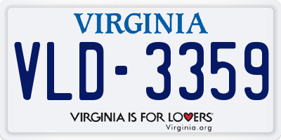 VA license plate VLD3359