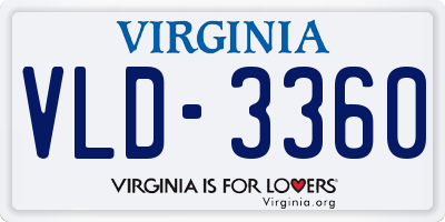 VA license plate VLD3360