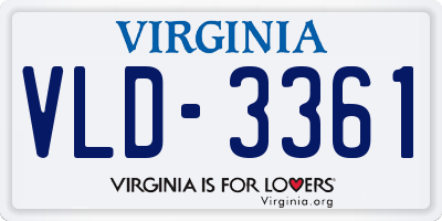 VA license plate VLD3361